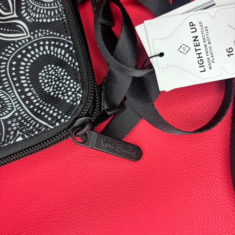 Vera Bradley Lighten Up‎ RFID Cellphone Xbody Black/White Paisley Bag NWT